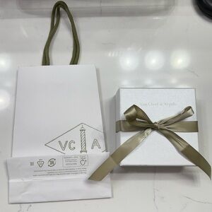 Authentic Van Cleef & Arpels Gift Box with Olive Ribbon